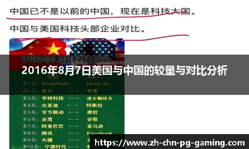2016年8月7日美国与中国的较量与对比分析